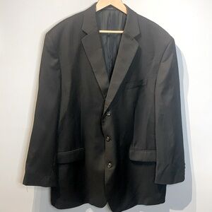 Chaps Black Pinstripe 100% Wool Blazer